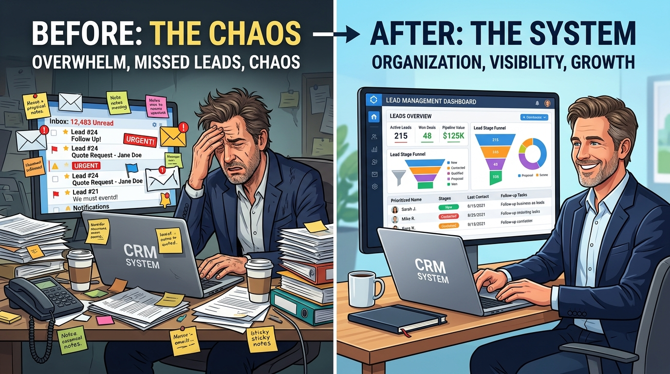 A visualization of a leaky funnel where emails represent potential revenue falling out of the process.